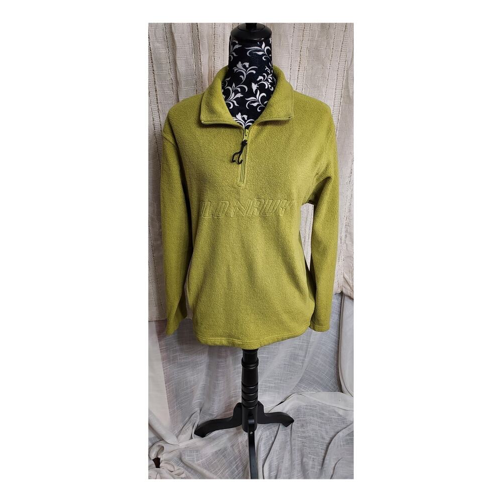 VTG 90's Old Navy Sweater Women Sz M Green 1/4 Zip Pullover Gorpcore Outdoor